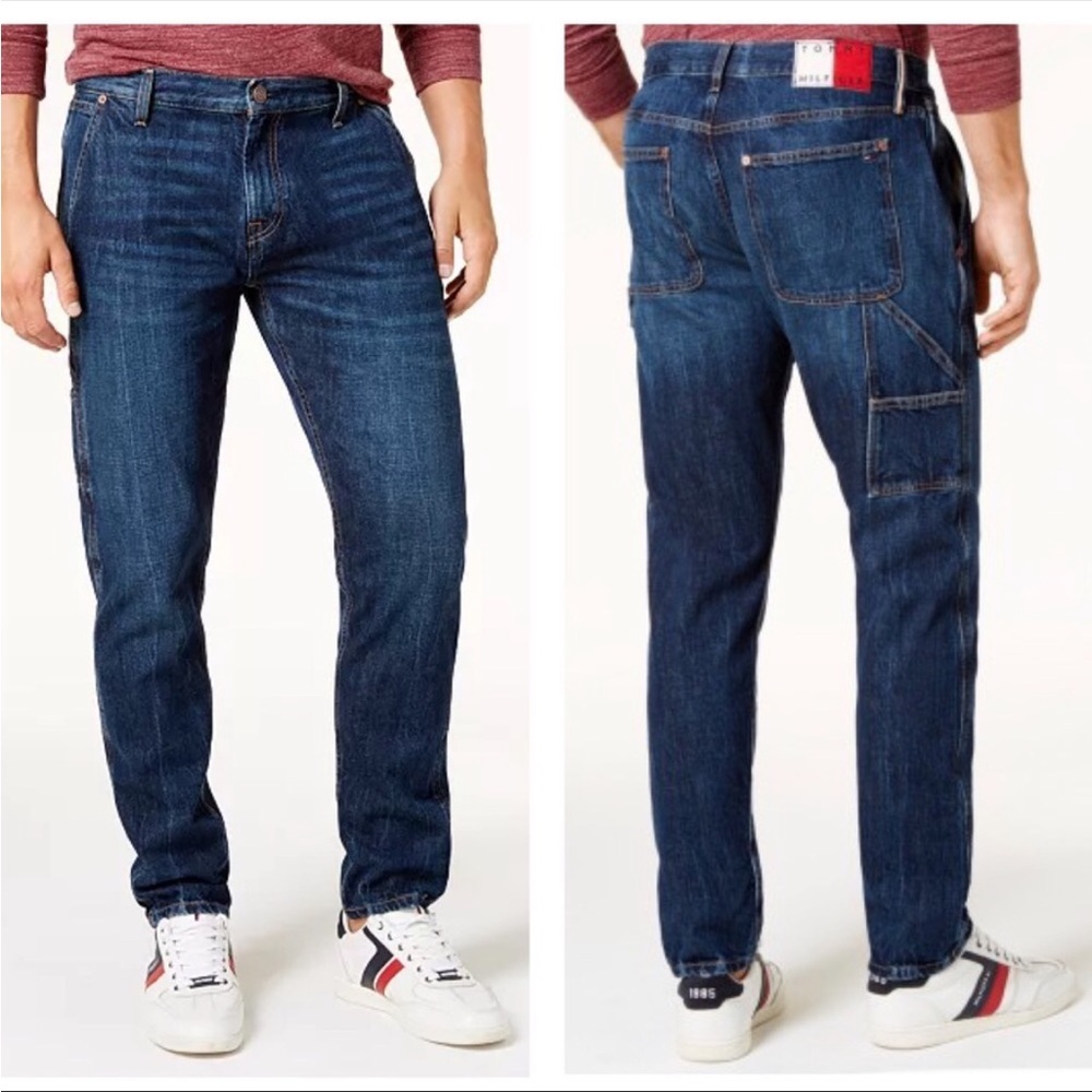 NWT TOMMY HILFIGER Relaxed Tapered Carpenter Jeans Size 35 x 32